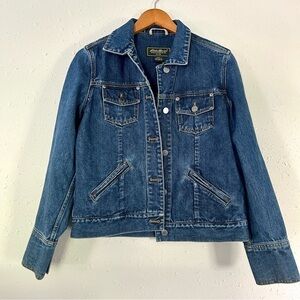 Eddie Bauer Denim Jean Jacket Small Minimalist Basic Fall